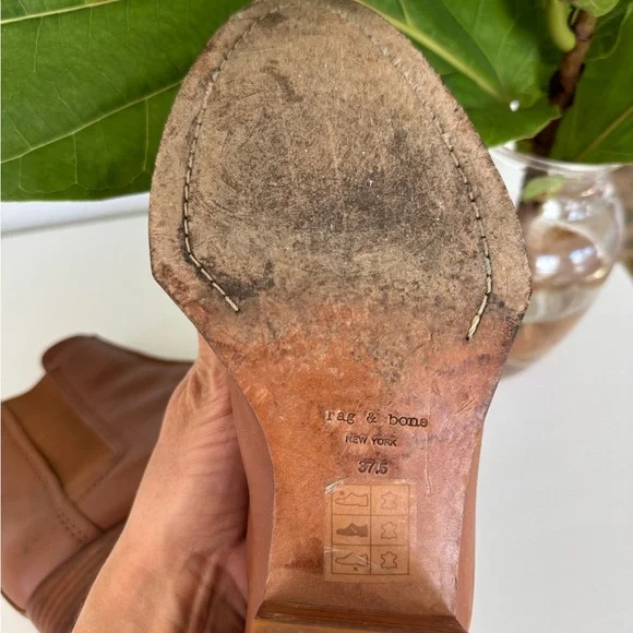 Rag & Bone Walker Pull On Cognac Leather Booties - Picture 11 of 11